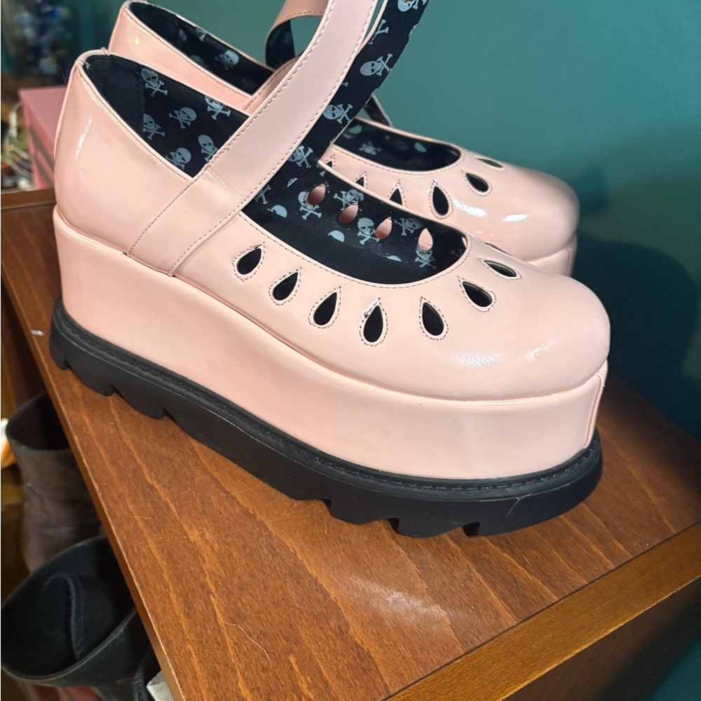 Lamoda Evermore Pink Platform Maryjanes Sz 6-6.5 - Picture 3 of 7